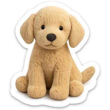 cute golden retriever puppy jellycat plushie sticker