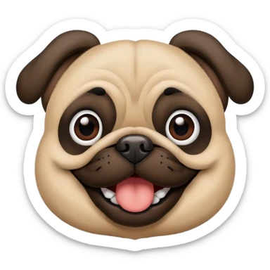 Pug with black Mickey Mouse ears sticker