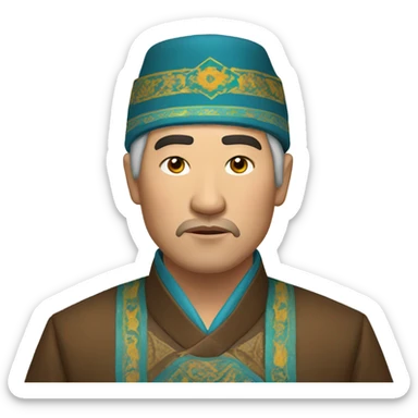sad  Kazakh men photorealistic serious sticker