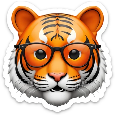 tiger face with dark lens sunglasses, cool expression sticker