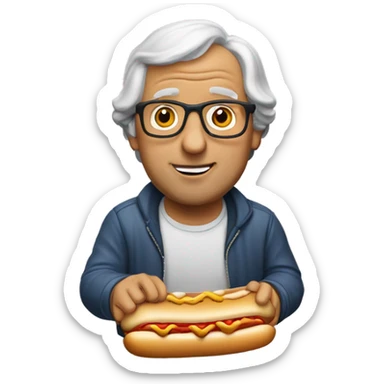 Chevy chase eating a hot dog sticker