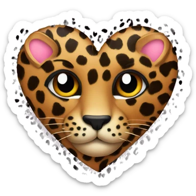 Heart with leopard print sticker