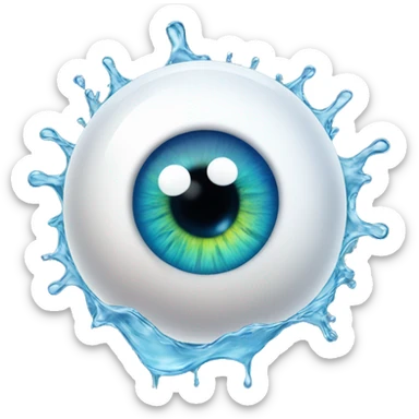eyeball with water splashing it sticker