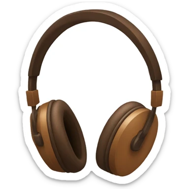 Brown  headphones  sticker