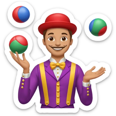 a Circus juggler juggling two balls sticker