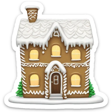 Cosy white gingerbread house  sticker