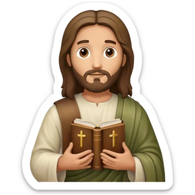 Jesus holding a Bible sticker
