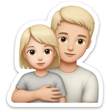 Person with little person on shoulder sticker