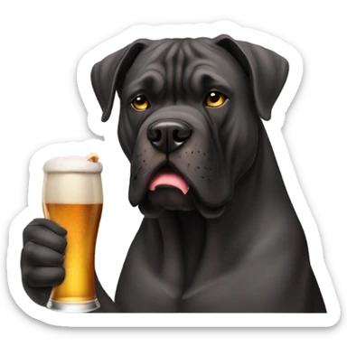 A Cane Corso holding a beer and smoking a cigar. sticker