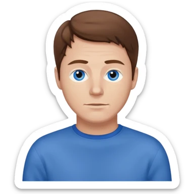 white man pullover brown hair sticker