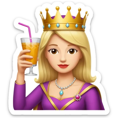 queen with drink sticker