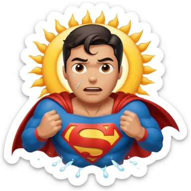 Superman spewing shit in the sun sticker