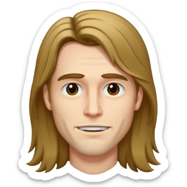 I look like a model with long hairs and a big jawline  sticker