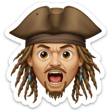 jack sparrow screaming sticker