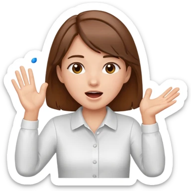 cheering girl whistling and clapping sticker