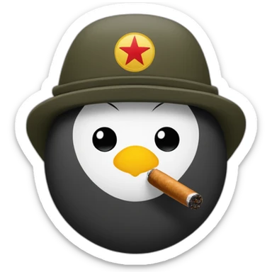 Un pingouin avec la casquette de Che Guevara et fumant un cigare  sticker