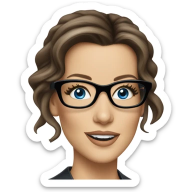 Kate Beckinsale, glasses, blue eyes happy elegant  sticker