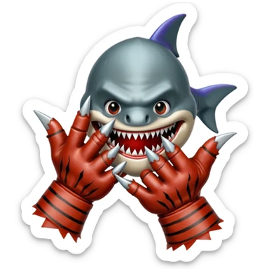 Freddy Krueger shark finger glove sticker