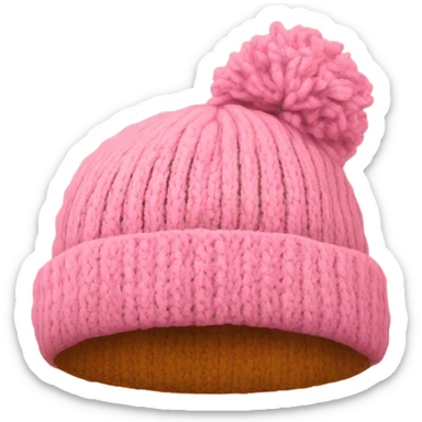 Oversized beanie hat pink and tan  sticker