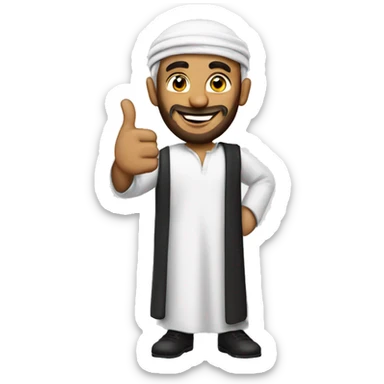 Smling Arabic man showing thumbs up  sticker