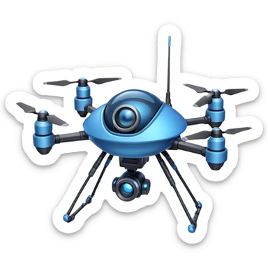 space explorer drone object icon, small futuristic drone with camera lens, glowing blue lights, sci-fi metal body, antenna details, 3D cartoon, mobile game icon style, centered, clean background, soft shadow, no text, no watermark
 
 sticker
