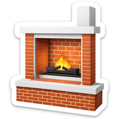 Modern Minimal Fireplace sticker