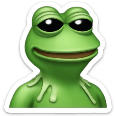 Pepe the frog with a computer sticker