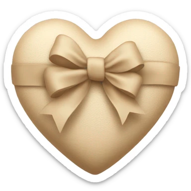 Beige heart with beige bow sticker