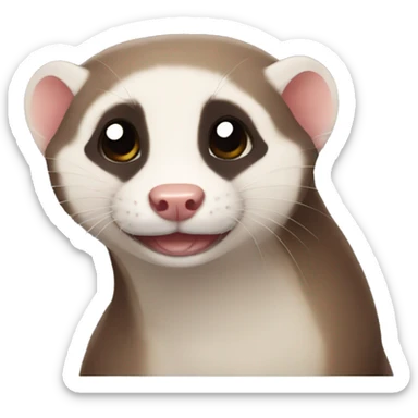 ferret whose ear fell off sticker