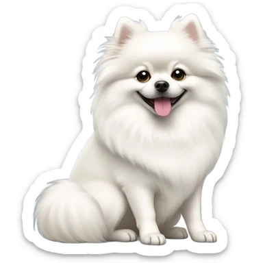 White Pomeranian dog under Christmas tree  sticker
