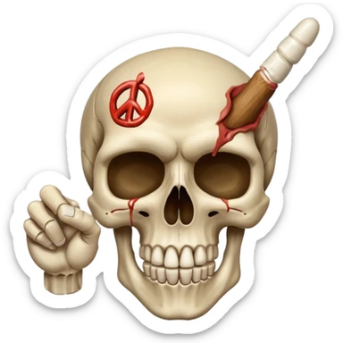 Skull with 🖕✌️ sticker