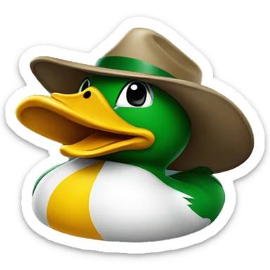 Oregon duck mascot with red hat sticker