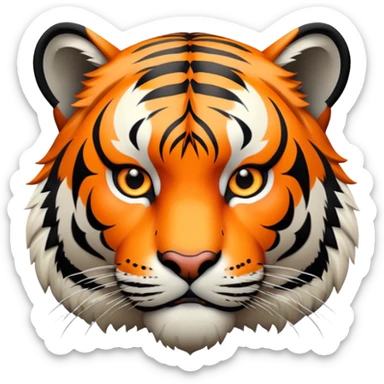tiger face with orange and black stripes sticker
