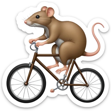 Een rat die op het rad zit sticker