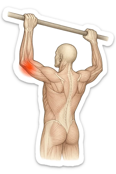 gomito dolorante alle trazioni sticker