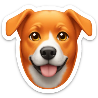 orange pup hood  sticker