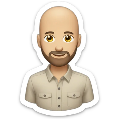 light-skinned-bearded-bald-browneyes-brownhair-buttoned-shirt-hair-on-sides sticker