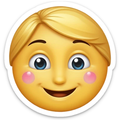 A happy face with a little sparkle sticker