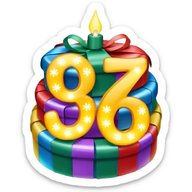 the numbers "1637" with Christmas lights wrapping it sticker