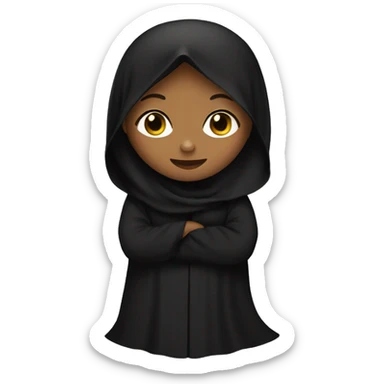 Women wearing black abaya and hijab  sticker