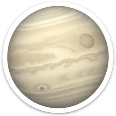 Venus planet emoji, pale grey sphere, gentle blurred haze, soft cloudy surface, simple and round sticker