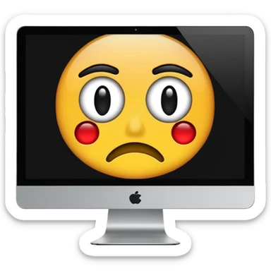 make a computer screen with a error emoji no face like a glitch remove the face that's important sticker