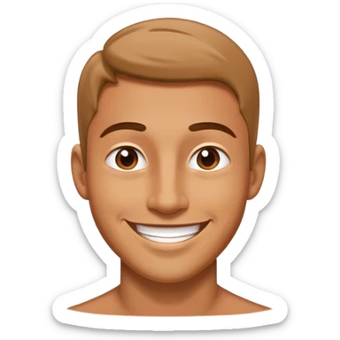 man smile , view from angle 30 degree sticker