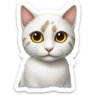 gato pardo y blanco sticker