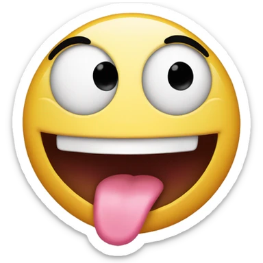 Emoji with tongue out sticker
