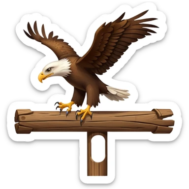 Eagle drag a post sticker