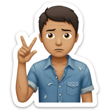 homme triste qui se fait pointer du doigt sticker