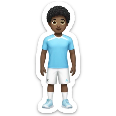 black hair boy with white skin in light blue sportswear sticker