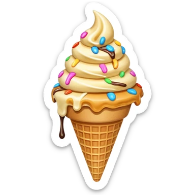 Ice Cream Cone melting sticker