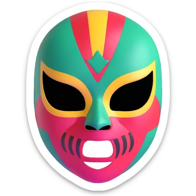 luchador ski mask, colorful mexican wrestling mask sticker